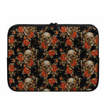 Vintage Floral Skull Pattern Print Laptop Sleeve