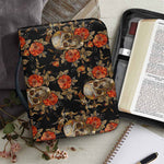 Vintage Floral Skull Pattern Print Leather Bible Cover