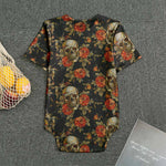 Vintage Floral Skull Pattern Print Men's Bodysuit