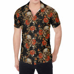 Vintage Floral Skull Pattern Print Men's Shirt
