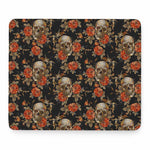 Vintage Floral Skull Pattern Print Mouse Pad