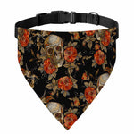 Vintage Floral Skull Pattern Print Over The Collar Dog Bandana