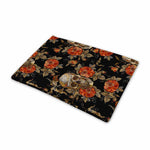 Vintage Floral Skull Pattern Print Pet Cooling Mat Cover