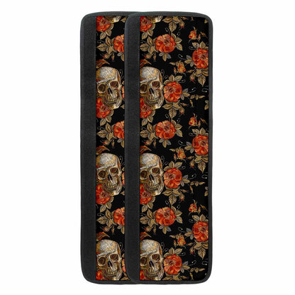 Vintage Floral Skull Pattern Print Refrigerator Handle Covers