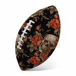 Vintage Floral Skull Pattern Print Rugby Ball