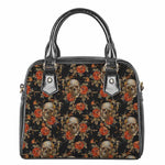 Vintage Floral Skull Pattern Print Shoulder Handbag