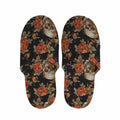 Vintage Floral Skull Pattern Print Slippers