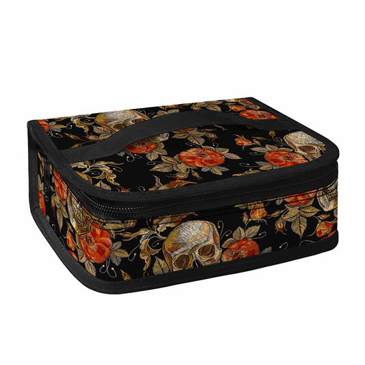 Vintage Floral Skull Pattern Print Small Lunch Bag