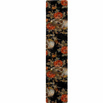 Vintage Floral Skull Pattern Print Table Runner