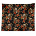 Vintage Floral Skull Pattern Print Tapestry