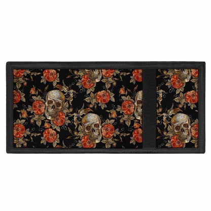 Vintage Floral Skull Pattern Print Trifold Wallet