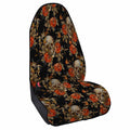 Vintage Floral Skull Pattern Print Waterproof Car Seat Cover