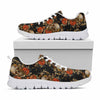 Vintage Floral Skull Pattern Print White Running Shoes