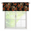 Vintage Floral Skull Pattern Print Window Valance
