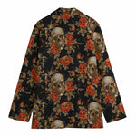 Vintage Floral Skull Pattern Print Women's Blazer