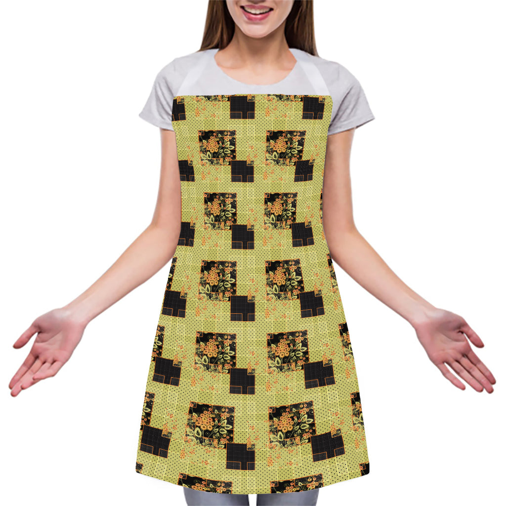 Vintage Flower Patchwork Pattern Print Adjustable Apron