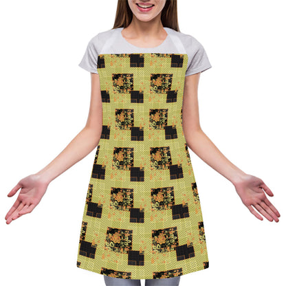 Vintage Flower Patchwork Pattern Print Adjustable Apron