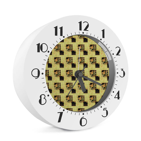 Vintage Flower Patchwork Pattern Print Alarm Clock