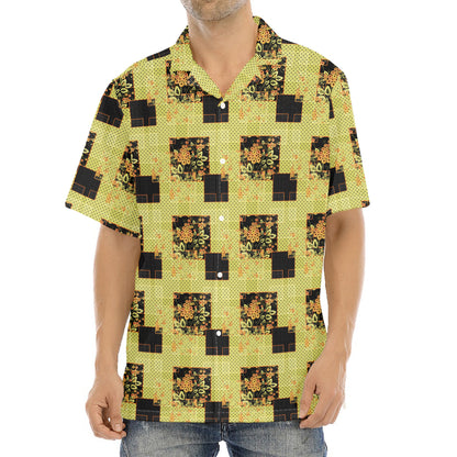 Vintage Flower Patchwork Pattern Print Aloha Shirt