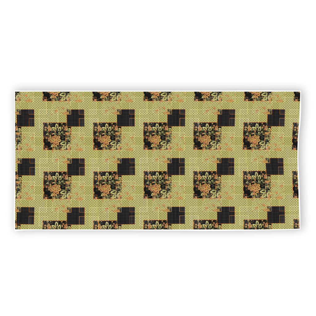 Vintage Flower Patchwork Pattern Print Beach Towel