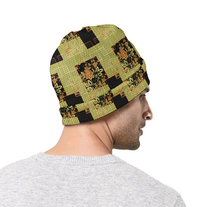 Vintage Flower Patchwork Pattern Print Beanie