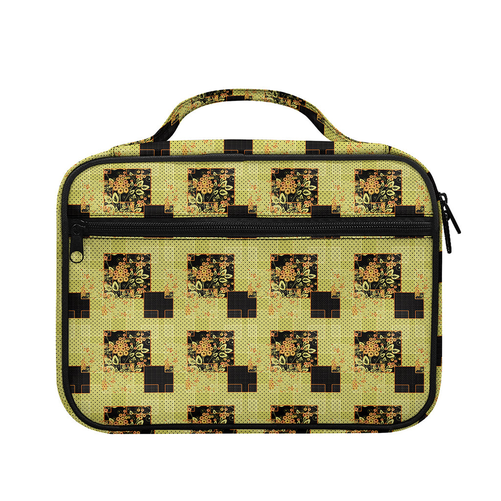 Vintage Flower Patchwork Pattern Print Briefcase Bible Bag