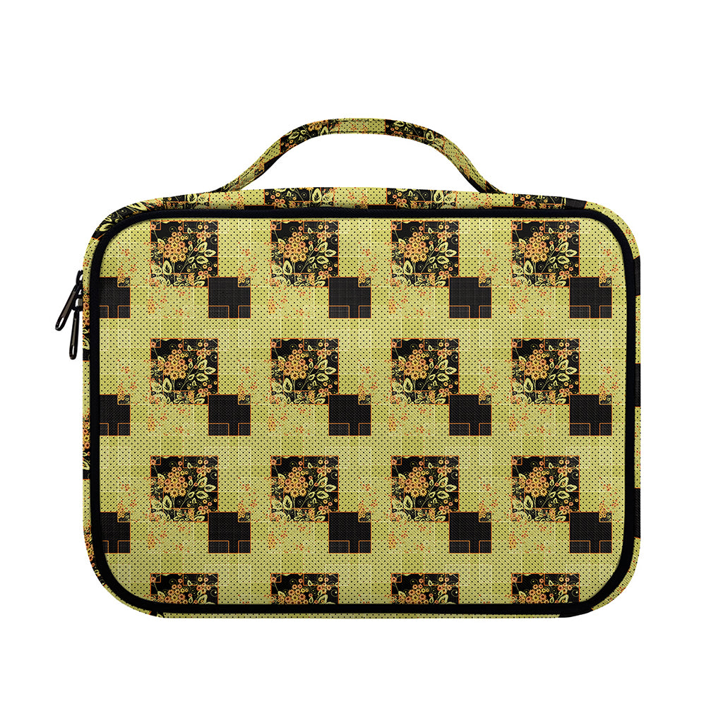Vintage Flower Patchwork Pattern Print Briefcase Bible Bag