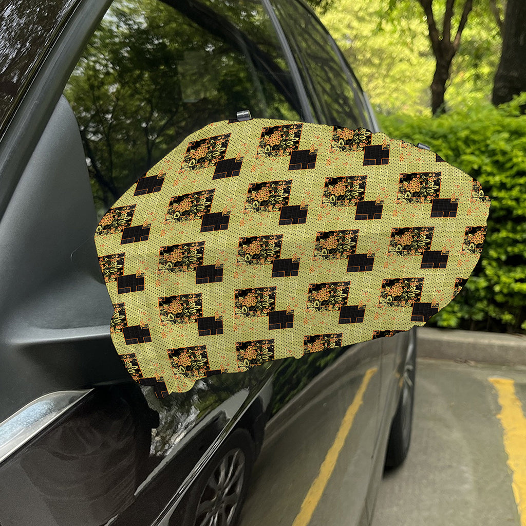 Vintage Flower Patchwork Pattern Print Car Side Mirror Covers