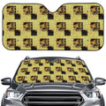 Vintage Flower Patchwork Pattern Print Car Windshield Sun Shade
