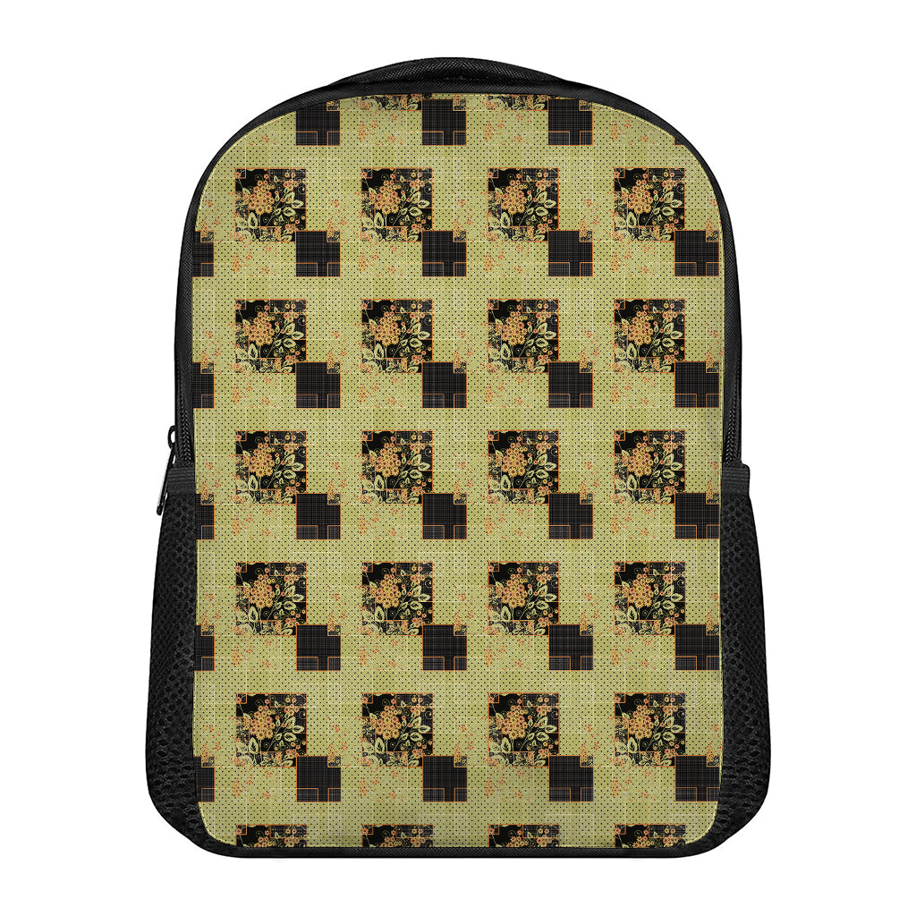 Vintage Flower Patchwork Pattern Print Casual Backpack