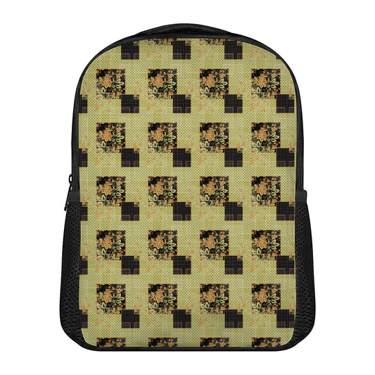 Vintage Flower Patchwork Pattern Print Casual Backpack