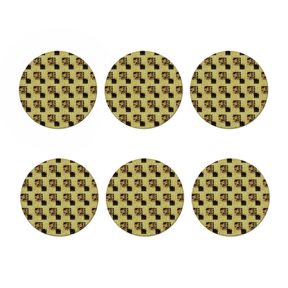 Vintage Flower Patchwork Pattern Print Coaster Set