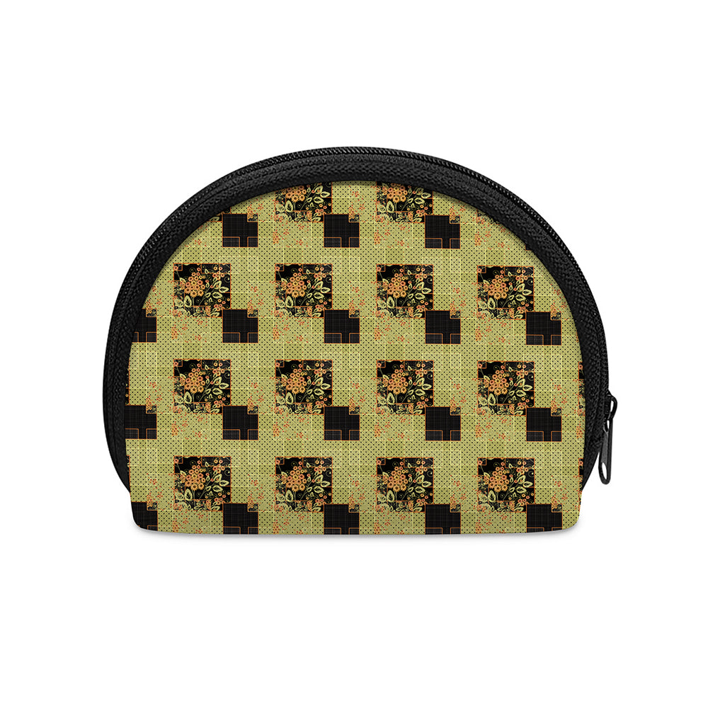 Vintage Flower Patchwork Pattern Print Coin Purse