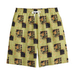 Vintage Flower Patchwork Pattern Print Cotton Shorts