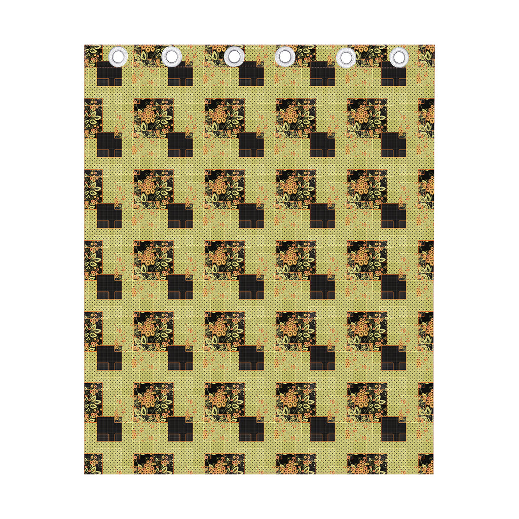 Vintage Flower Patchwork Pattern Print Curtain