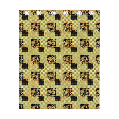 Vintage Flower Patchwork Pattern Print Curtain