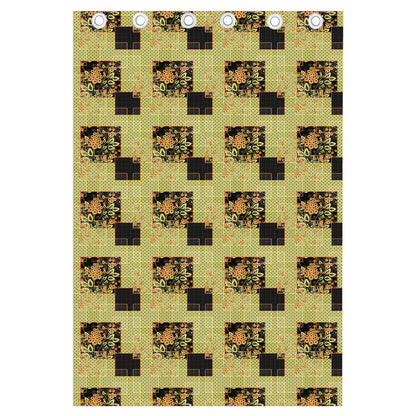 Vintage Flower Patchwork Pattern Print Curtain