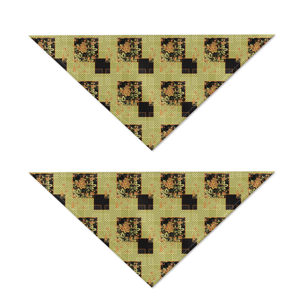 Vintage Flower Patchwork Pattern Print Dog Bandana