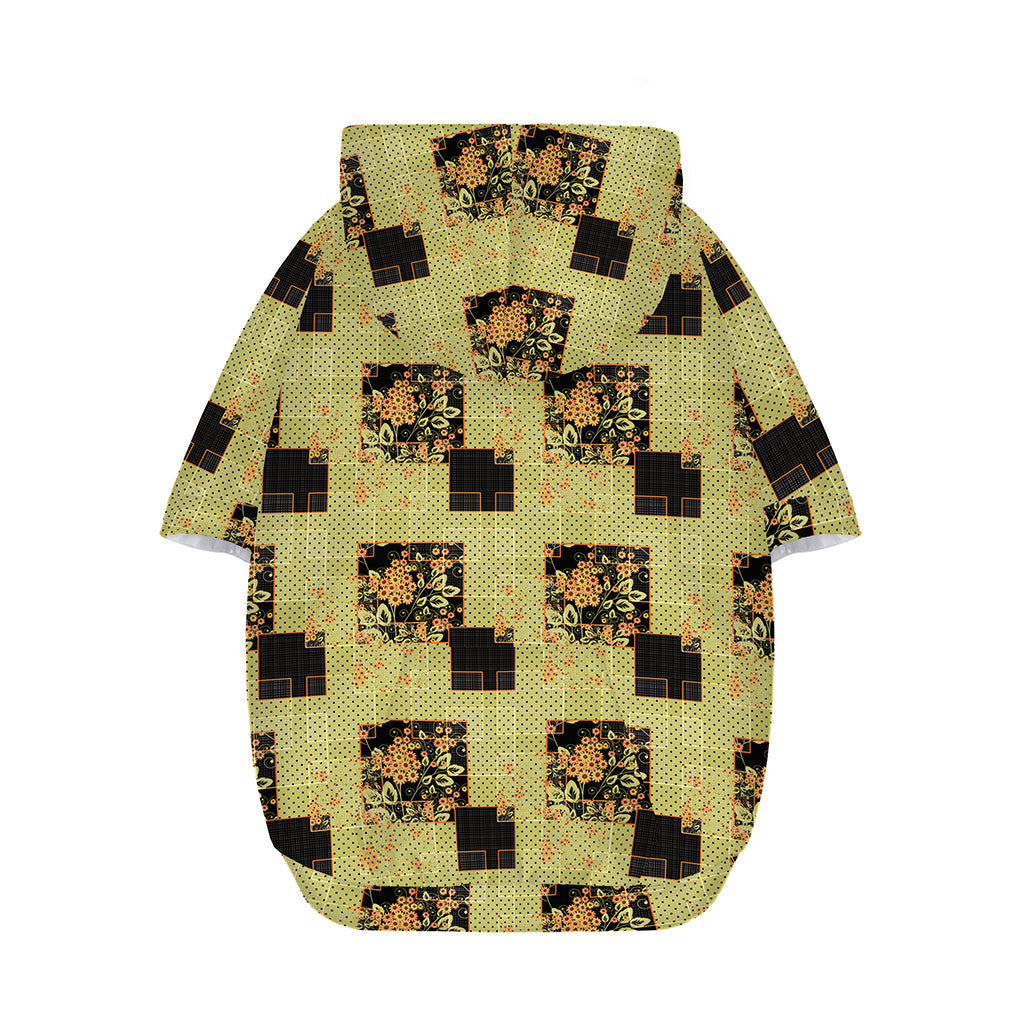 Vintage Flower Patchwork Pattern Print Dog Zip Up Hoodie