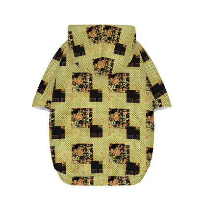 Vintage Flower Patchwork Pattern Print Dog Zip Up Hoodie