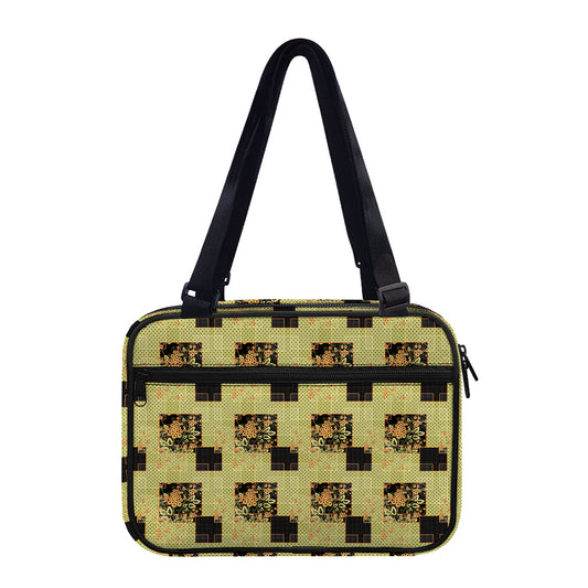 Vintage Flower Patchwork Pattern Print Double Strap Bible Bag