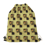 Vintage Flower Patchwork Pattern Print Drawstring Bag