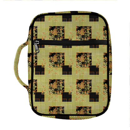 Vintage Flower Patchwork Pattern Print Front Pocket Bible Bag