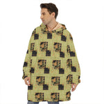 Vintage Flower Patchwork Pattern Print Hoodie Blanket