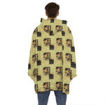 Vintage Flower Patchwork Pattern Print Hoodie Blanket