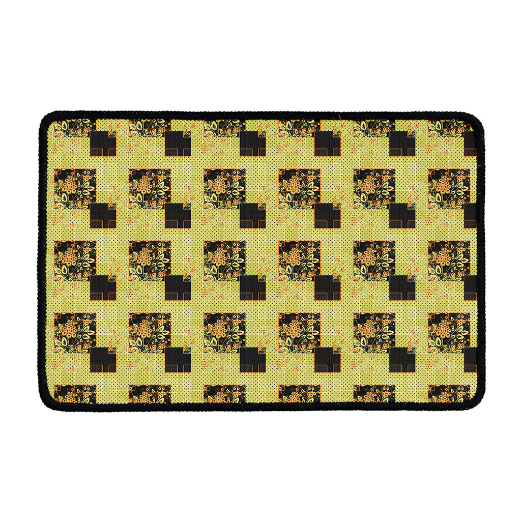 Vintage Flower Patchwork Pattern Print Kitchen Mat
