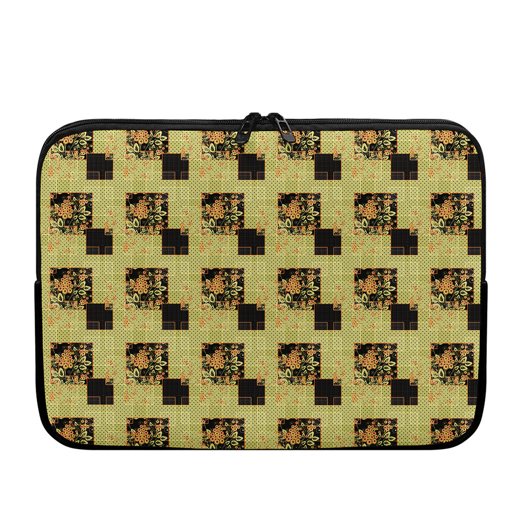 Vintage Flower Patchwork Pattern Print Laptop Sleeve