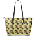 Vintage Flower Patchwork Pattern Print Leather Tote Bag With Zipper