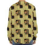 Vintage Flower Patchwork Pattern Print Long Sleeve Baseball Jersey