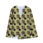 Vintage Flower Patchwork Pattern Print Long Sleeve Short Coat